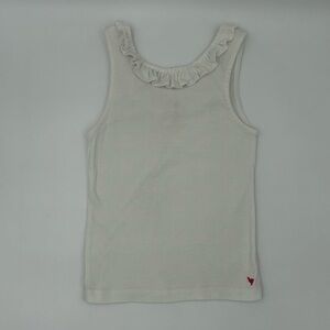 Pink Chicken Cream Ruffle Tank Top